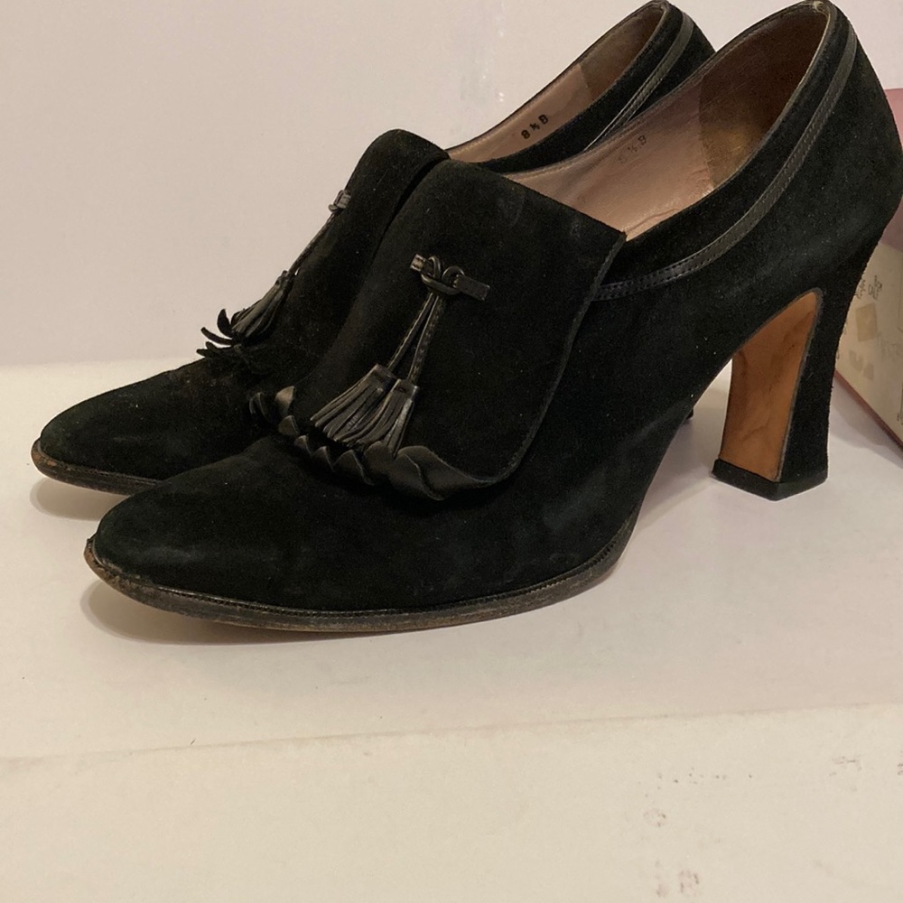 Salvatore Ferragamo suede vintage super high heel pumps very well loved sz 8.5 B